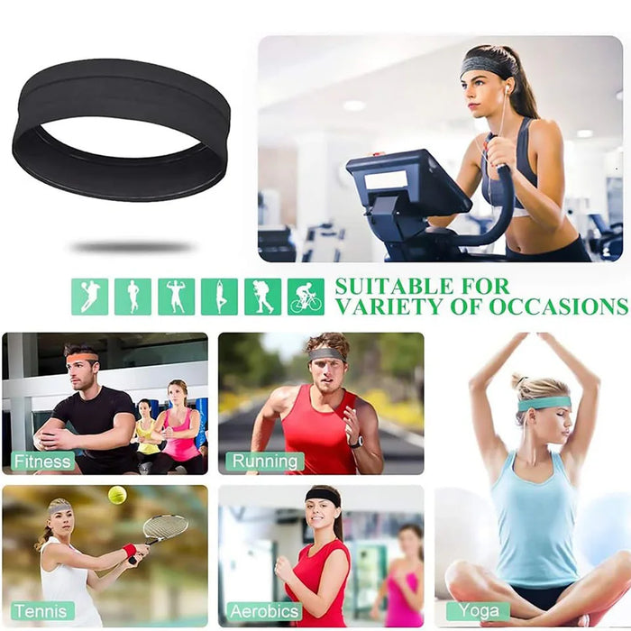 Women Non Slip Sweatband For Sports Moisture Wicking Headband For Running Yoga