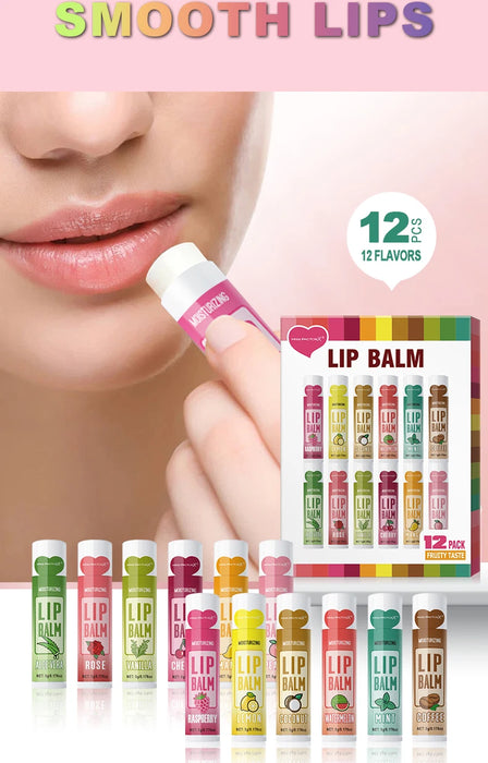 12 Piece Lip Balm Set 5G Deep Moisturizing For Hydrated Lips