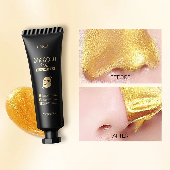 24K Gold Peeling Face Mask For Anti Aging And Brightening