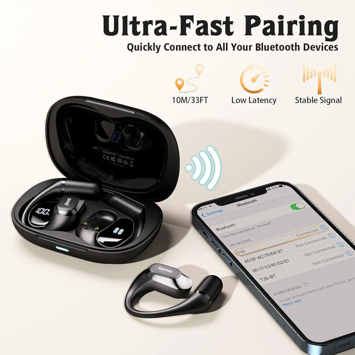 Wireless Open Ear Earbuds With 40Hrs Playtime