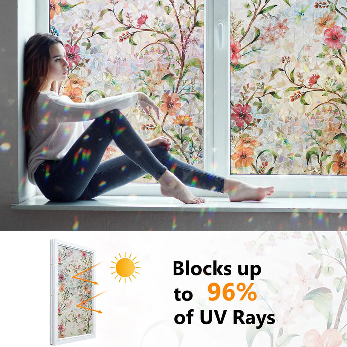 Stained Glass Window Film - Privacy & Uv Protection For Glass Doors & Windows