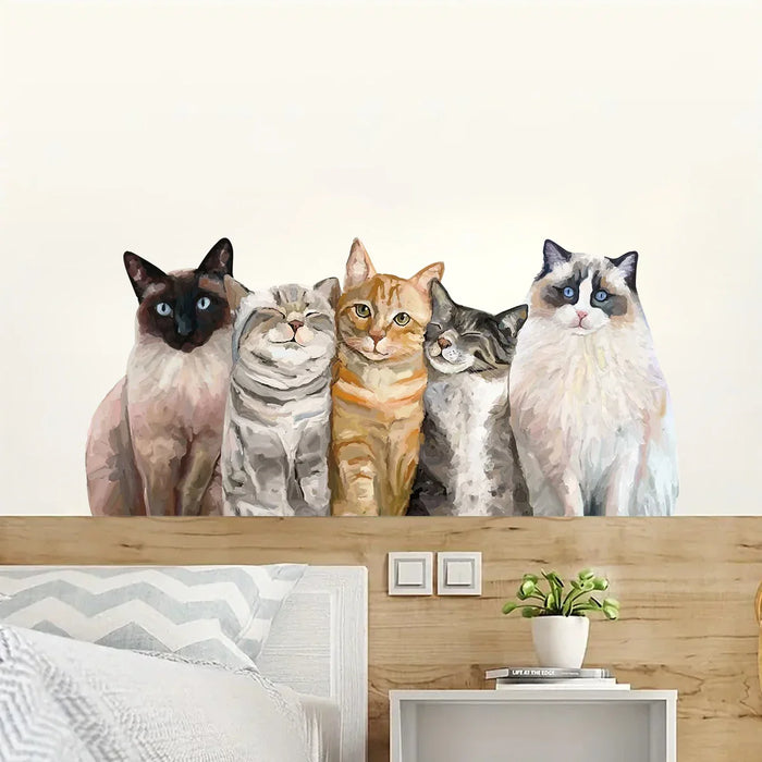 Watercolour Ragdoll Orange Cat Wall Sticker For Home Decor