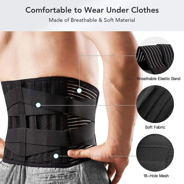 6 Stays Lumbar Support Belt For Gym Pain Relief