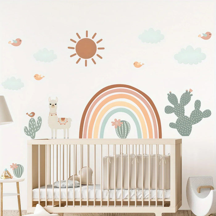 Colourful Cartoon Sheep Wall Stickers For Nursery Decor