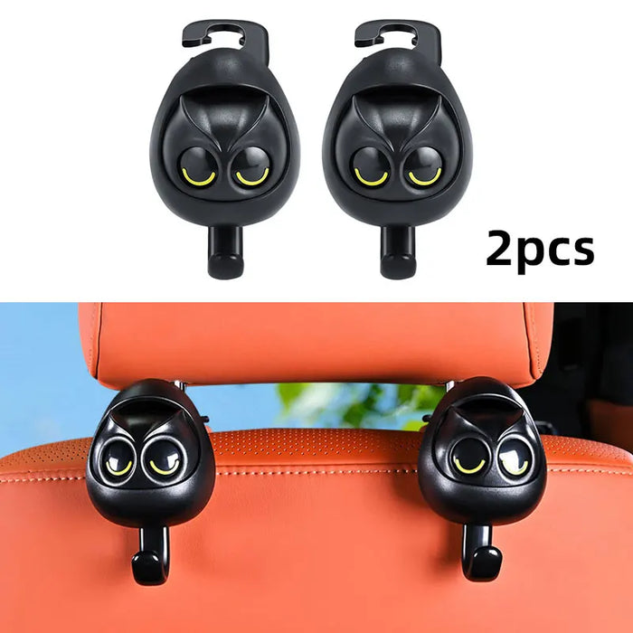 Cartoon Owl Car Seat Back Hook Large Load-Bearing Can Open / Close Eyes Universal Headrest Holder