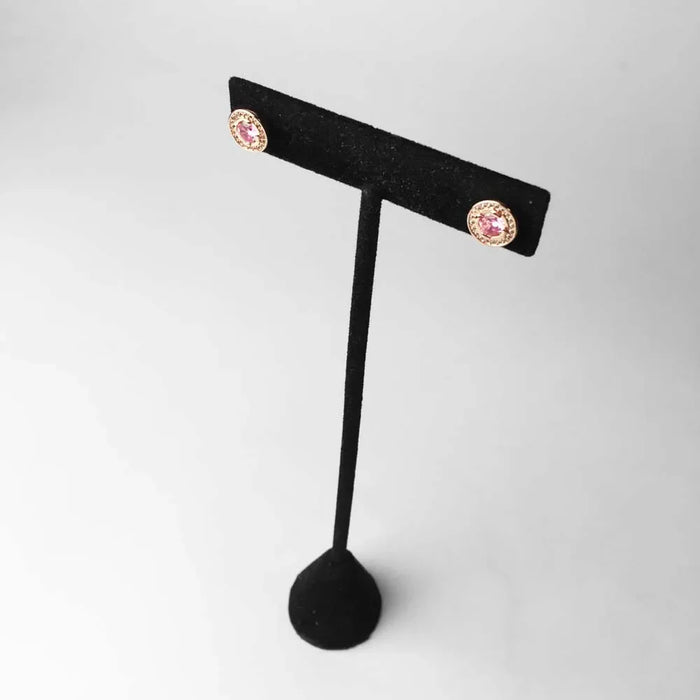 925 Sterling Silver Pink Luna Stud Earrings For Women