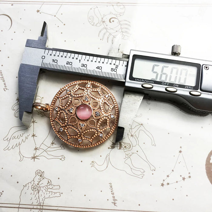 925 Sterling Silver Romantic Rose Gold Lotus Pendant Jewelry For Women