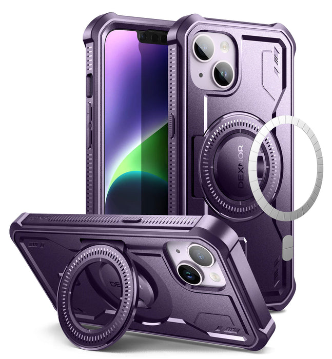 For Iphone 14 / 13 Magsafe Shockproof Rugged Bumper Case Protective With Built In Screen Protector