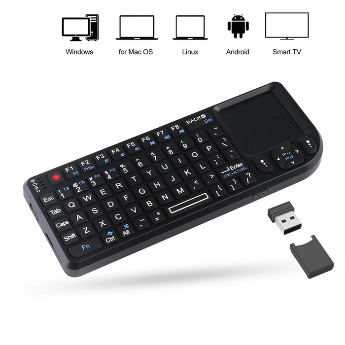 2.4G Mini Wireless Keyboard A8 - 7 Colour Backlit Touchpad Air Mouse For Android Tv Box