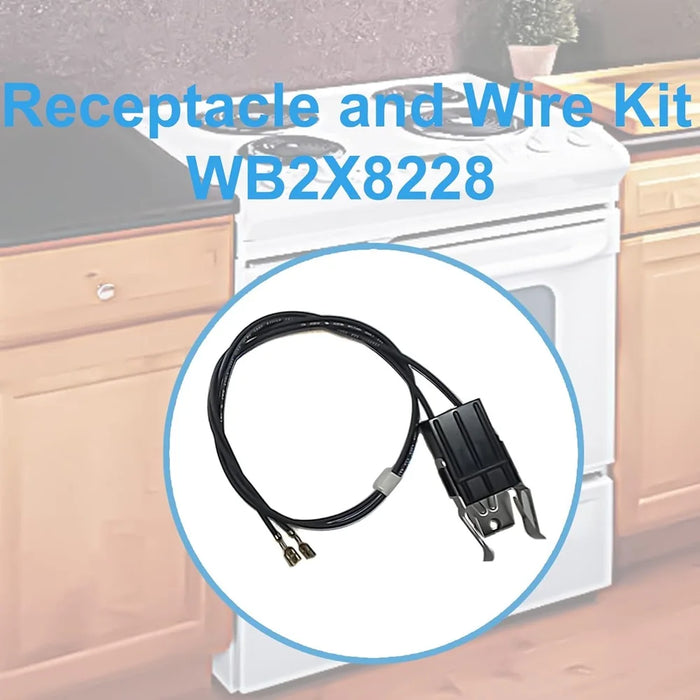 2 Pieces Wb2X8228 Element Receptacle And Wire Kit For Ge Electric Hotpoint Ranges And Cooktops Replaces Ap2013499 Ps242972