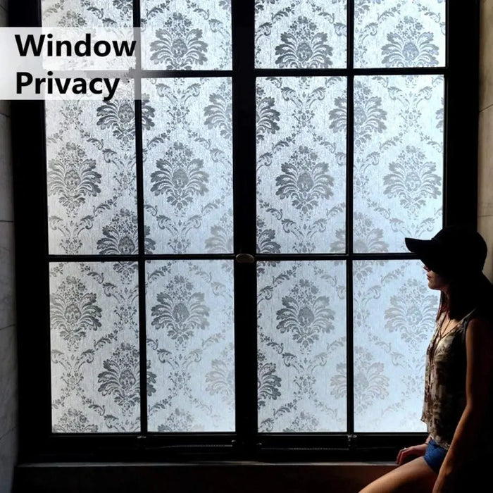 Decorative Privacy Film For Home / Bathroom Glass - Static Cling Vinyl - Removable & Reusable