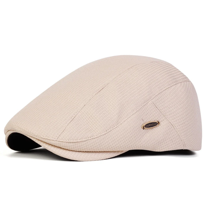 Men Solid Color Newsboy Cap Spring / Autumn Flat Hip Hop Beret