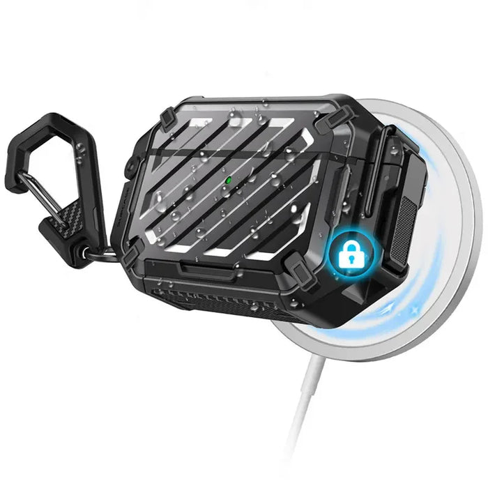 For Apple Airpods Pro 3 3Rd Gen Ub Mag Ip68 Waterproof Anti-Scratch Hard Shell Case With Lock & Carabiner