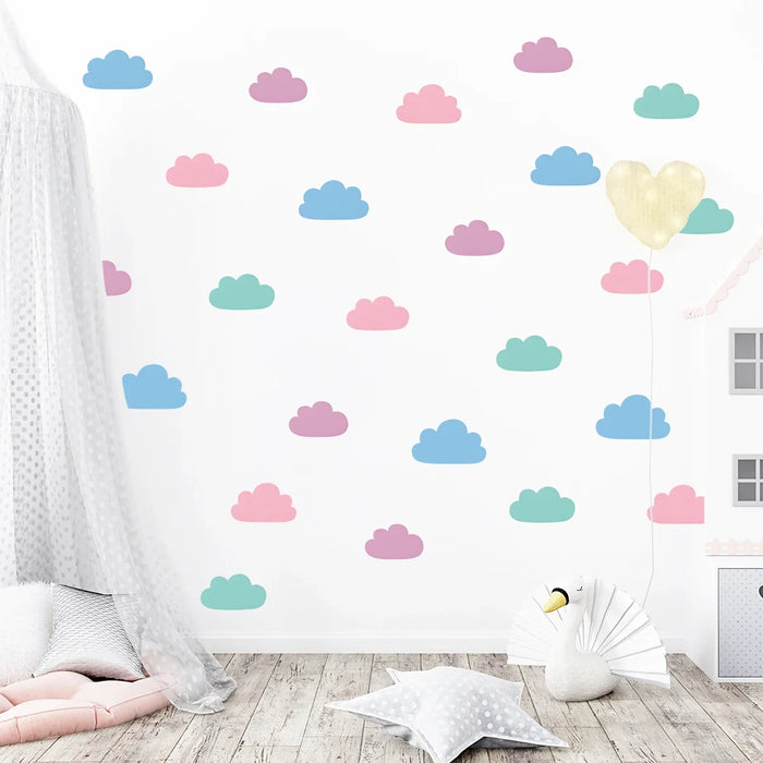 Colourful Cartoon Cloud Wall Stickers For Kids Room Decor