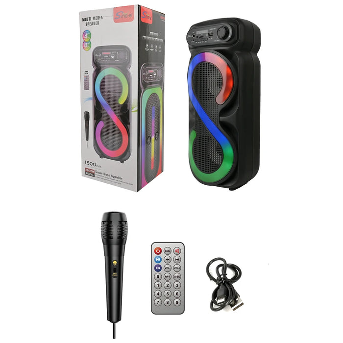 16W Portable Wireless Speaker Karaoke Speaker Usb / Tf Portable Boombox Music Stereo Subwoofer High Volume Speaker For Home Travel