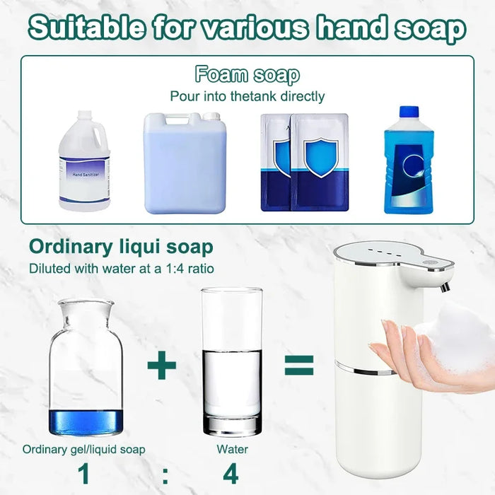 350Ml Touchless Foam Soap Dispenser Infrared Sensor Usb Rechargeable Wall Mounted