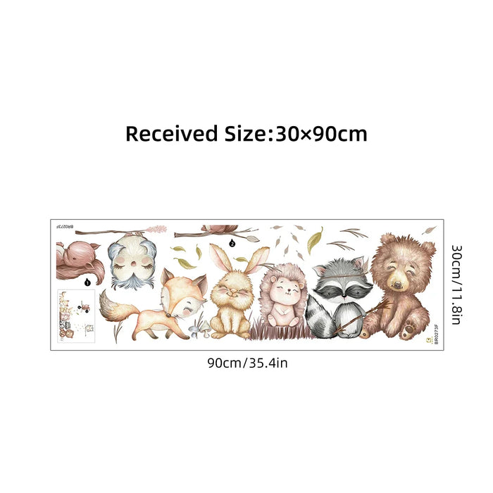 Adorable Cartoon Animal Wall Sticker For Kids Room Decor