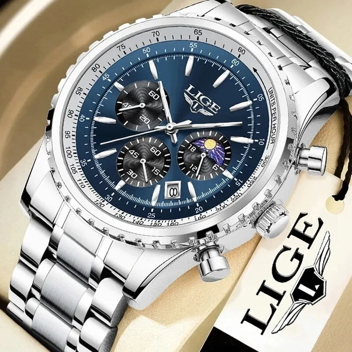 Luxury Mens Quartz Watch with Date and Chronograph