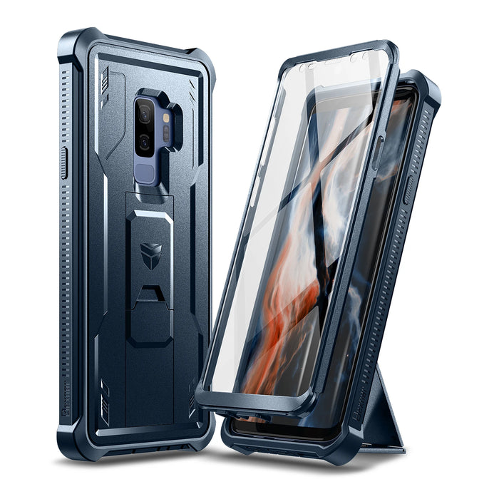 For Samsung Galaxy S9 Plus 360 Degree Protection Hard 2 In 1 Bumper Grade Shockproof Case With Built-In Screen Film