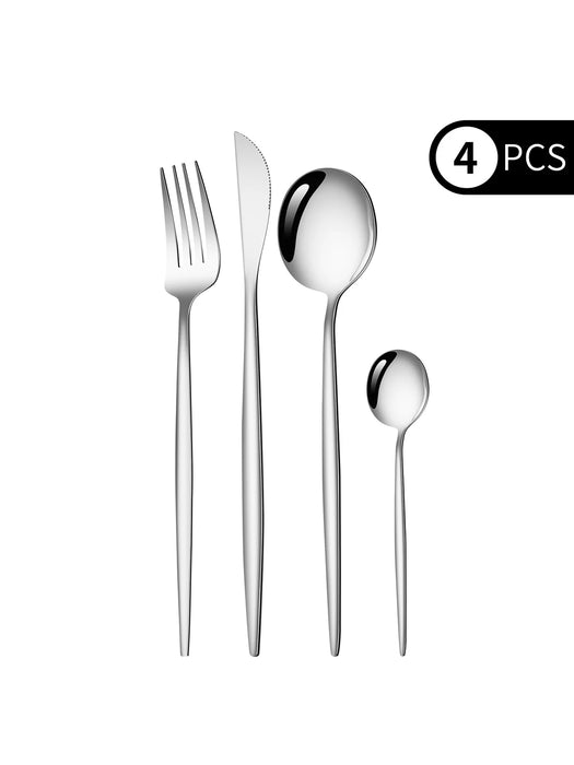 4 Piece Black Gold Stainless Steel Cutlery Set
