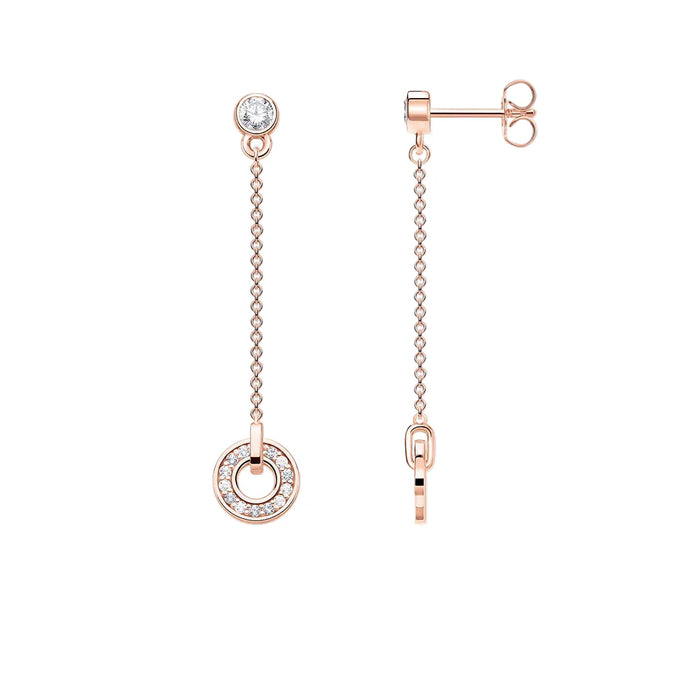 925 Sterling Silver Romantic Gift Rose Gold Drop Earrings