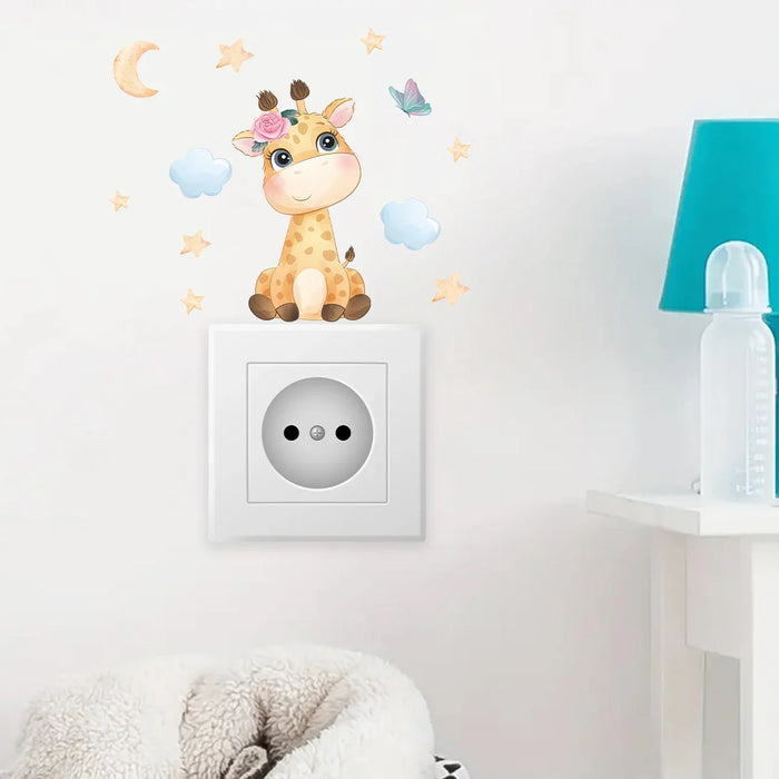 Adorable Giraffe Switch Sticker For Kids Room Decor