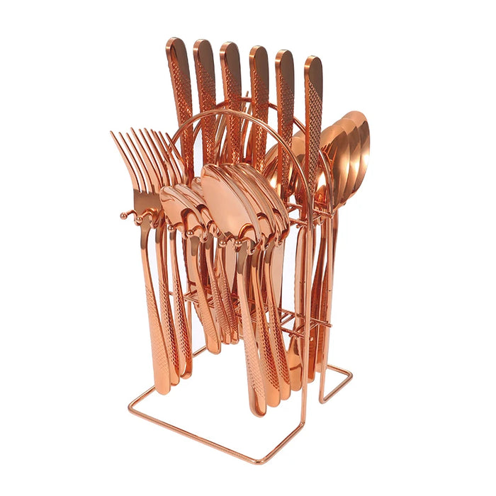 24 Piece Stainless Steel Tableware Set With Star Design