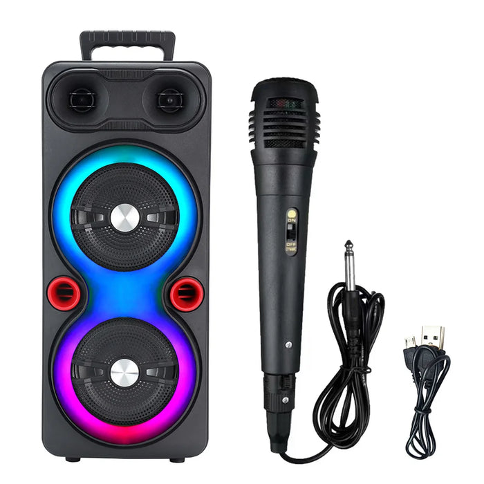 Portable Wireless Speaker High Power Home Karaoke Partybox 6.5 Inch Stereo Subwoofer Speaker With Mic Fm Radio Party Sound Box