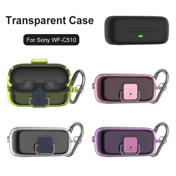 Transparent Case For Sony Wf-C510 Tpu Protective Skin Case Anti-Fall Dust Charging Ear Case Shockproof Earphone Earphone Case