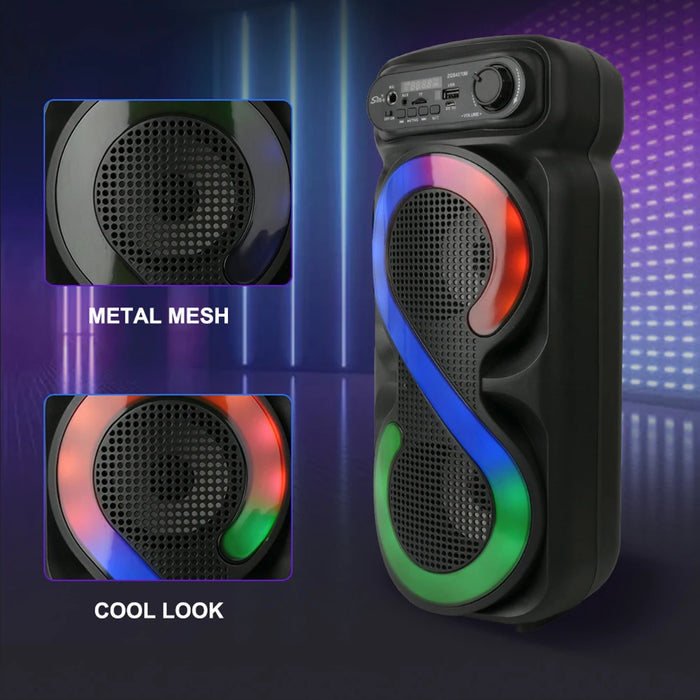 16W Portable Wireless Speaker Karaoke Speaker Usb / Tf Portable Boombox Music Stereo Subwoofer High Volume Speaker For Home Travel