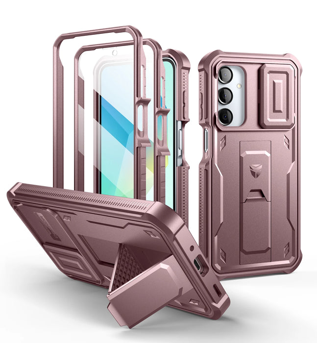 For Samsung Galaxy A16-5G Heavy Duty Military Grade Protection Shockproof Case With Bulit-In Magnetic Slide Camera Case