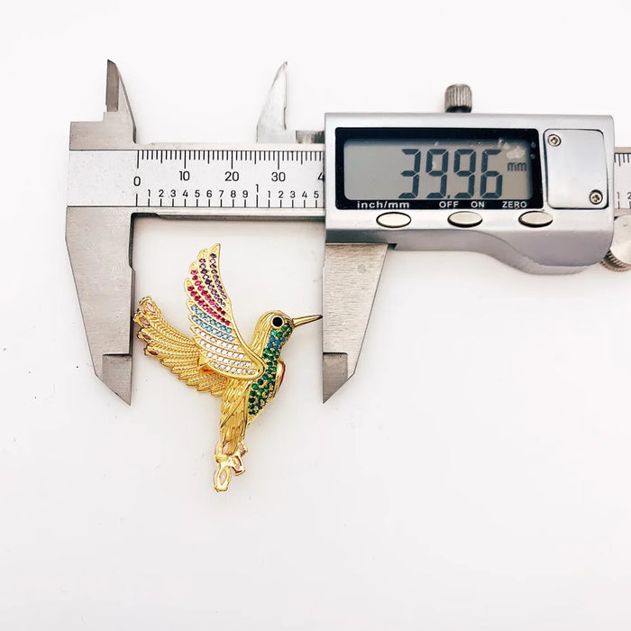 925 Sterling Silver Large Hummingbird Pendant Jewelry For Women Gold Gift Accessory 2022