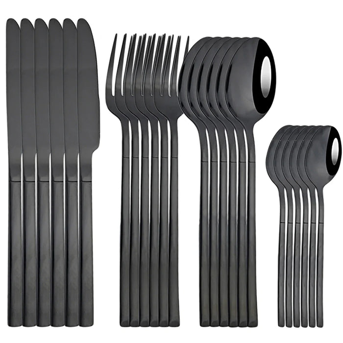 24 Piece Kitchen Flatware Set For Home Or Restaurant