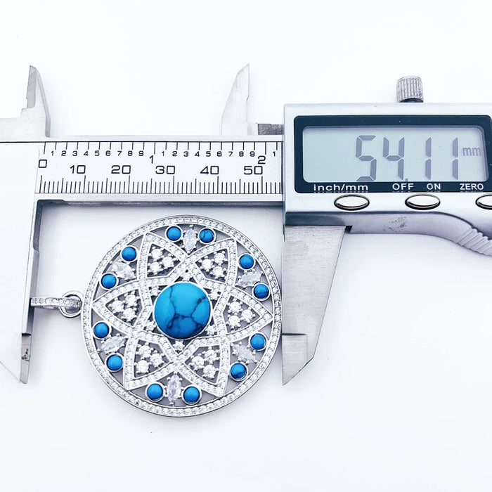 925 Sterling Silver Blue Ornament Pendant Fashion Jewelry For Women