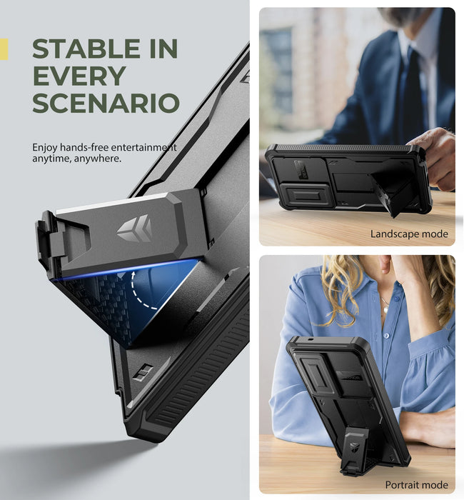 For Samsung Galaxy S25 Ultra 2025 Full Body Rugged Case With Camera Case & Built-In Screen Protector Kickstand