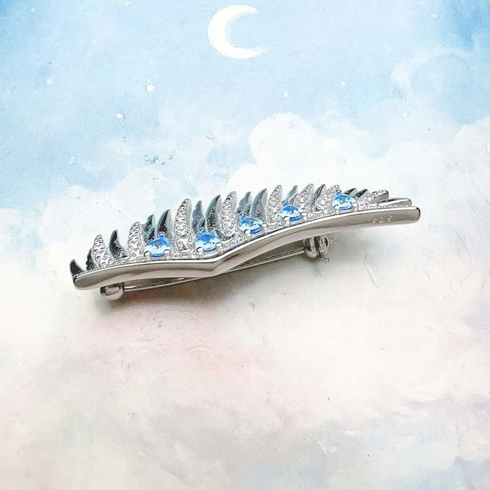 925 Sterling Silver Blue Phoenix Wing Brooch Trendy Gift For Women