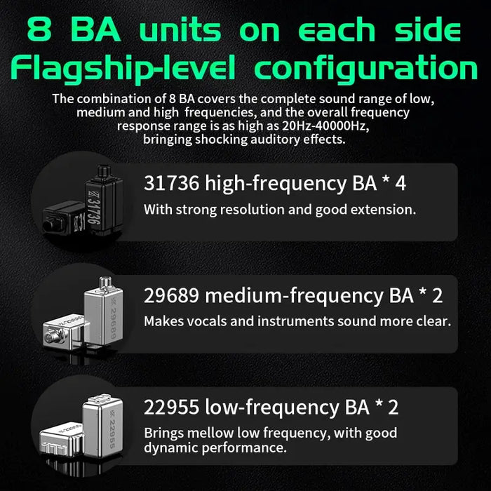 16ba In Ear Hifi Bass Earphones with Noise Cancelling