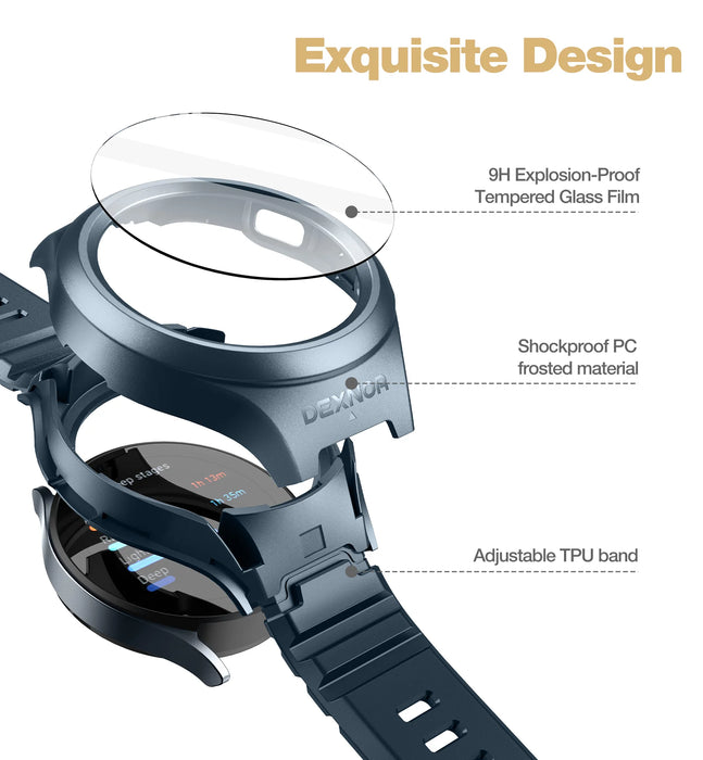 For Samsung Galaxy Watch 4 5 Band With 44Mm Case Rugged Military Grade Shockproof Uni-Body Design Case