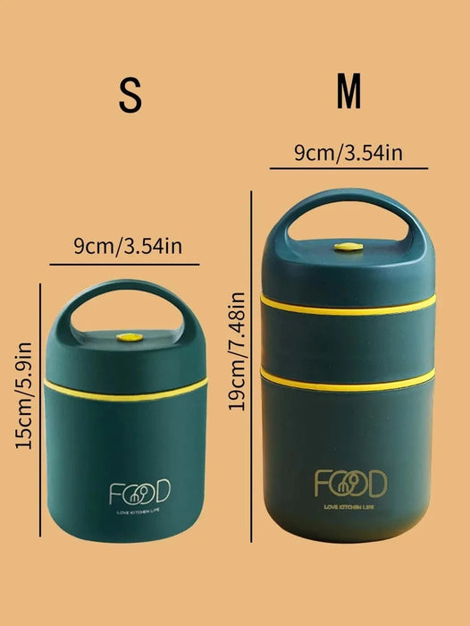 Insulated Stainless Steel Lunch Box Set With Porridge Cup Perfect For Students And Christmas Gifts