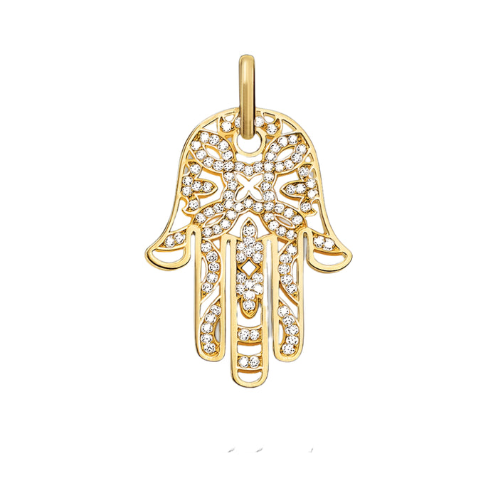 925 Sterling Silver H & Of Fatima Pendant Gold Colour Gift For Women & Men