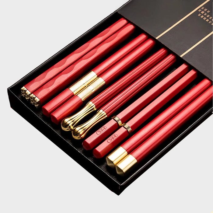 5 Pairs Christmas Chopsticks Reusable Dishwasher Safe Non Slip