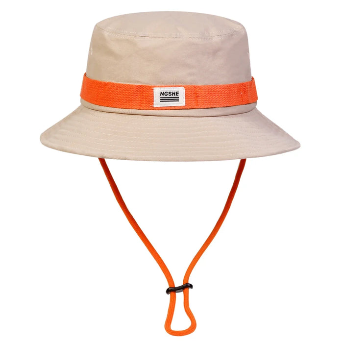 Ngshe Embroidered Drawstring Bucket Hat Sun Protection For Outdoor Adventures