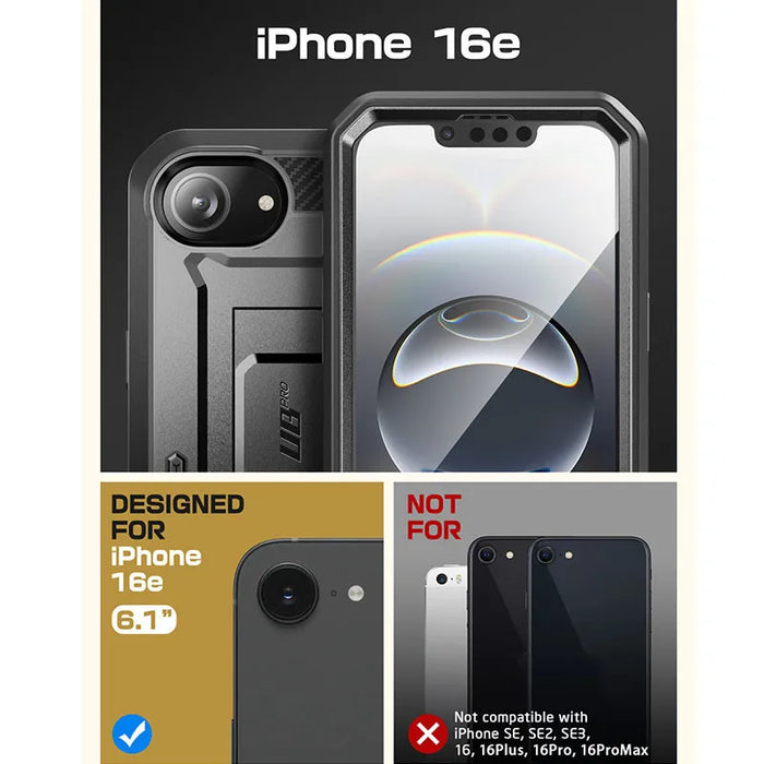 For Iphone 16E 6.1 Inch 2025 Ub Pro Military-Grade Protection Full Body Phone Case With Built-In Screen Protector