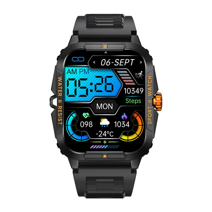 1.96 Inch 3Atm Ip68 Waterproof Military Smartwatch For Men