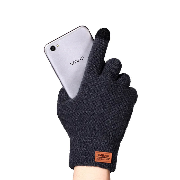 Thick Wool Touch Screen Gloves For Men