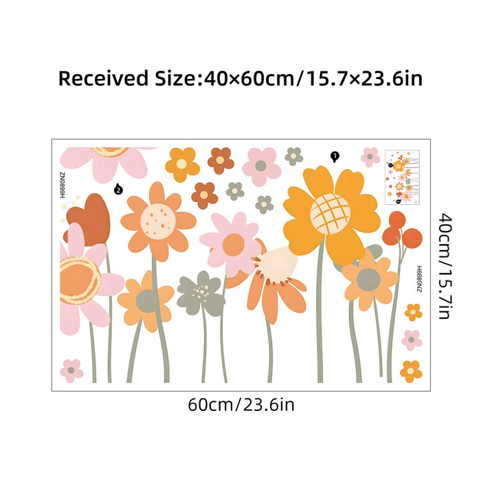Adorable Flower Pattern Wall Stickers For Kids Room Decor