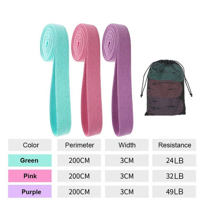 3 Piece Resistance Band Set For Home Workouts