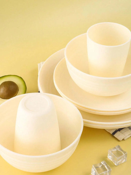 4 / 16 / 20 / 24 / 32 Piece Reusable Plastic Tableware Set For Home Camping Picnics