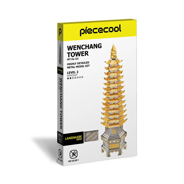 3D Metal Wenchang Tower Puzzle Kit For Adults Brain Teaser Toy