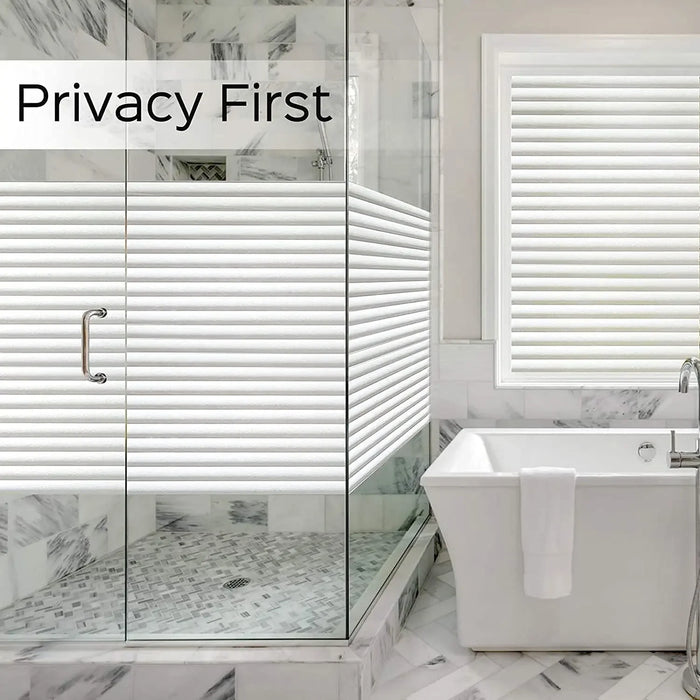 Privacy Film For Windows - Non-Adhesive Static Cling - Removable Sticker For Home Security - Frosted Glass Design